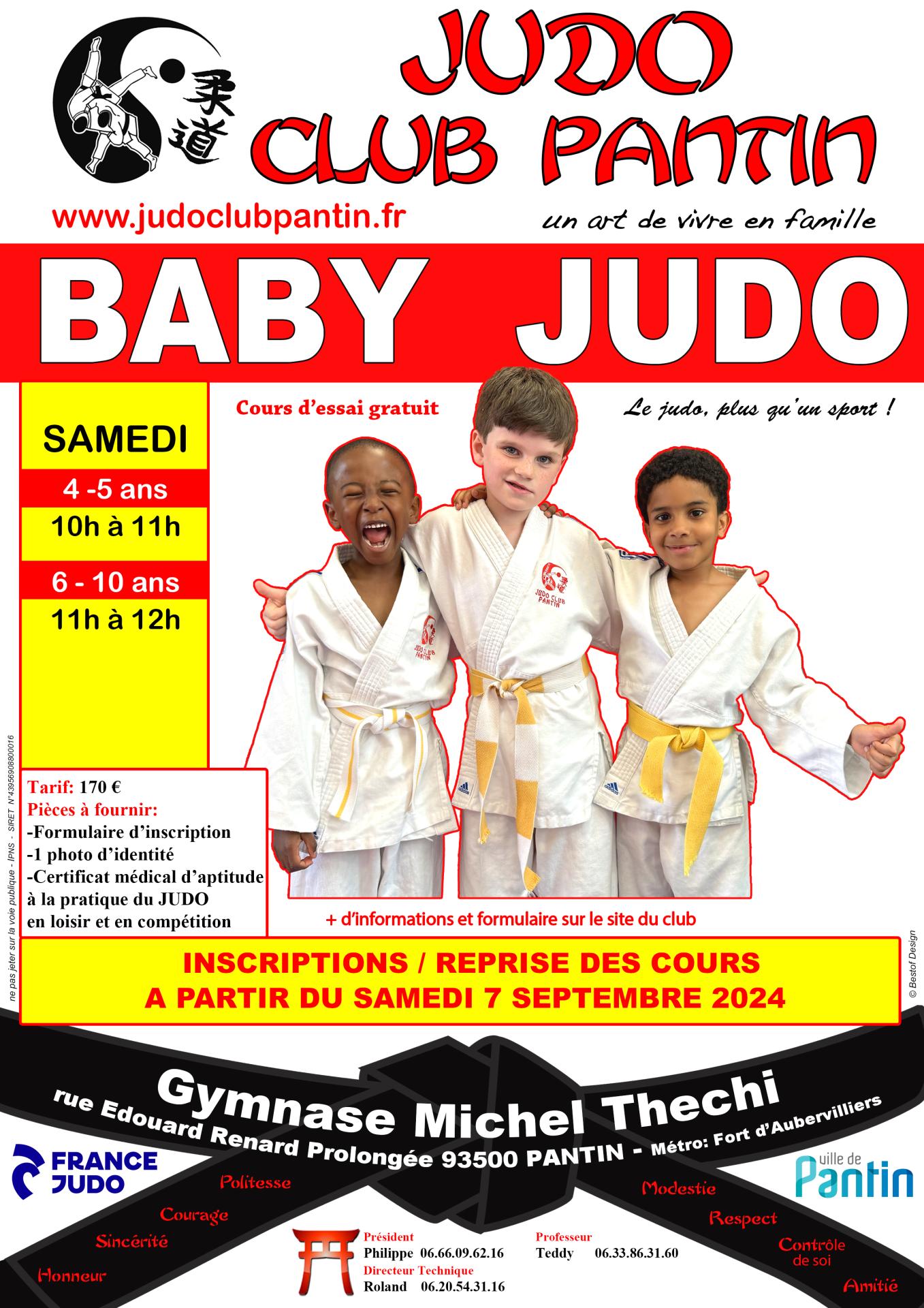 Recto affiche a4 baby judo thechi 2024 2025